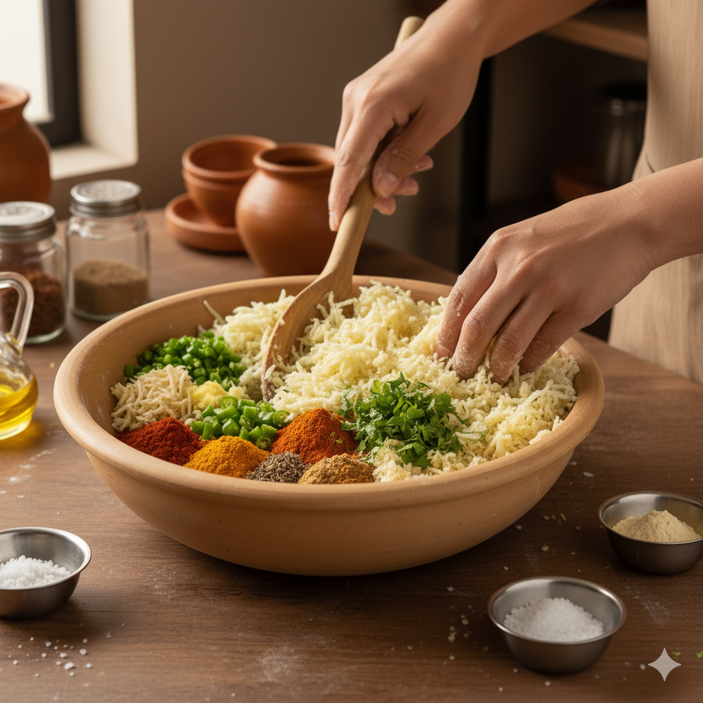 चरण 3: मसाला मिश्रण तैयार करना